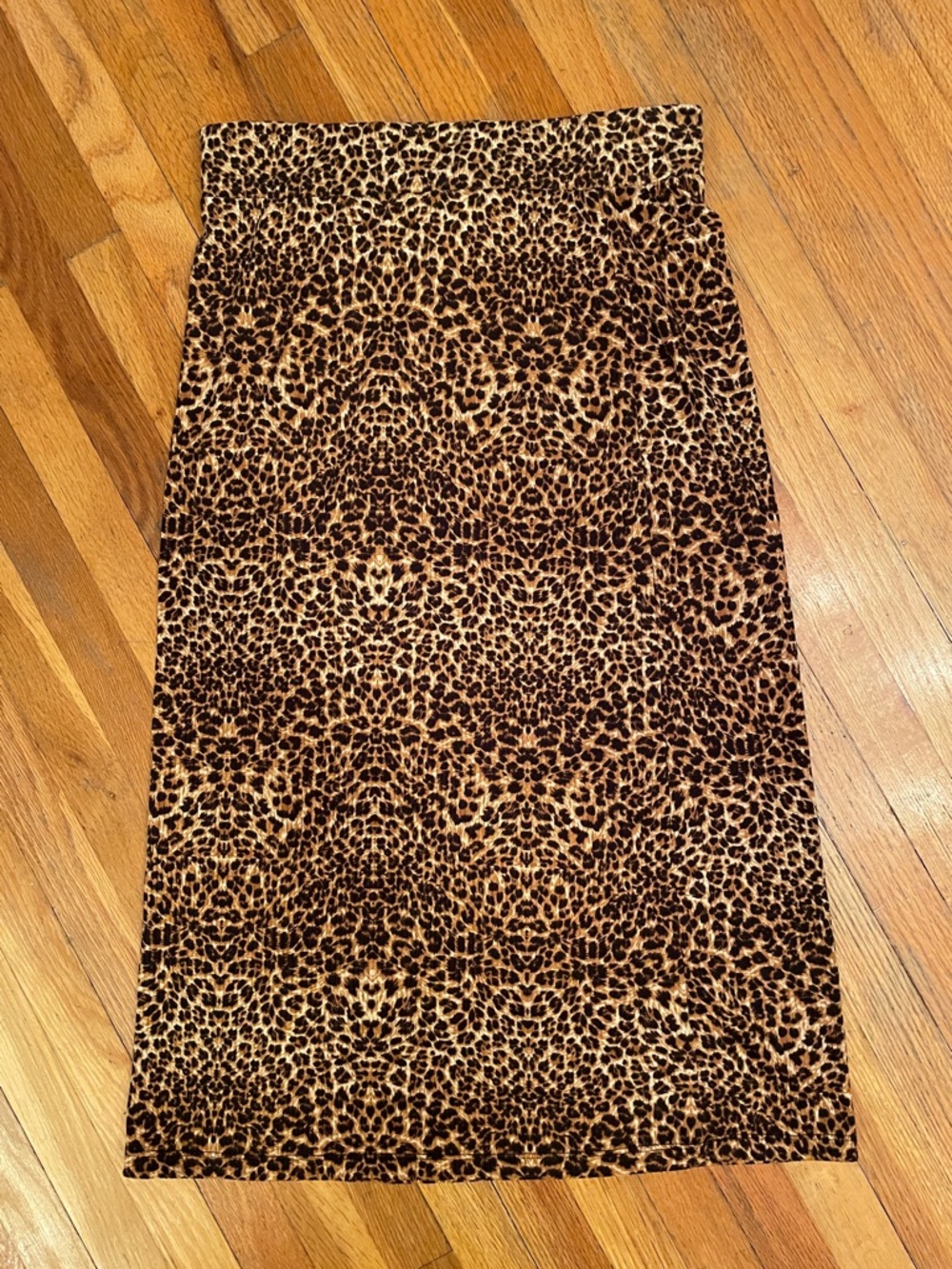 JACKSON ROWE Leopard-Print Ribbed Coastal Coquette Y2K Urban Pencil Midi Skirt